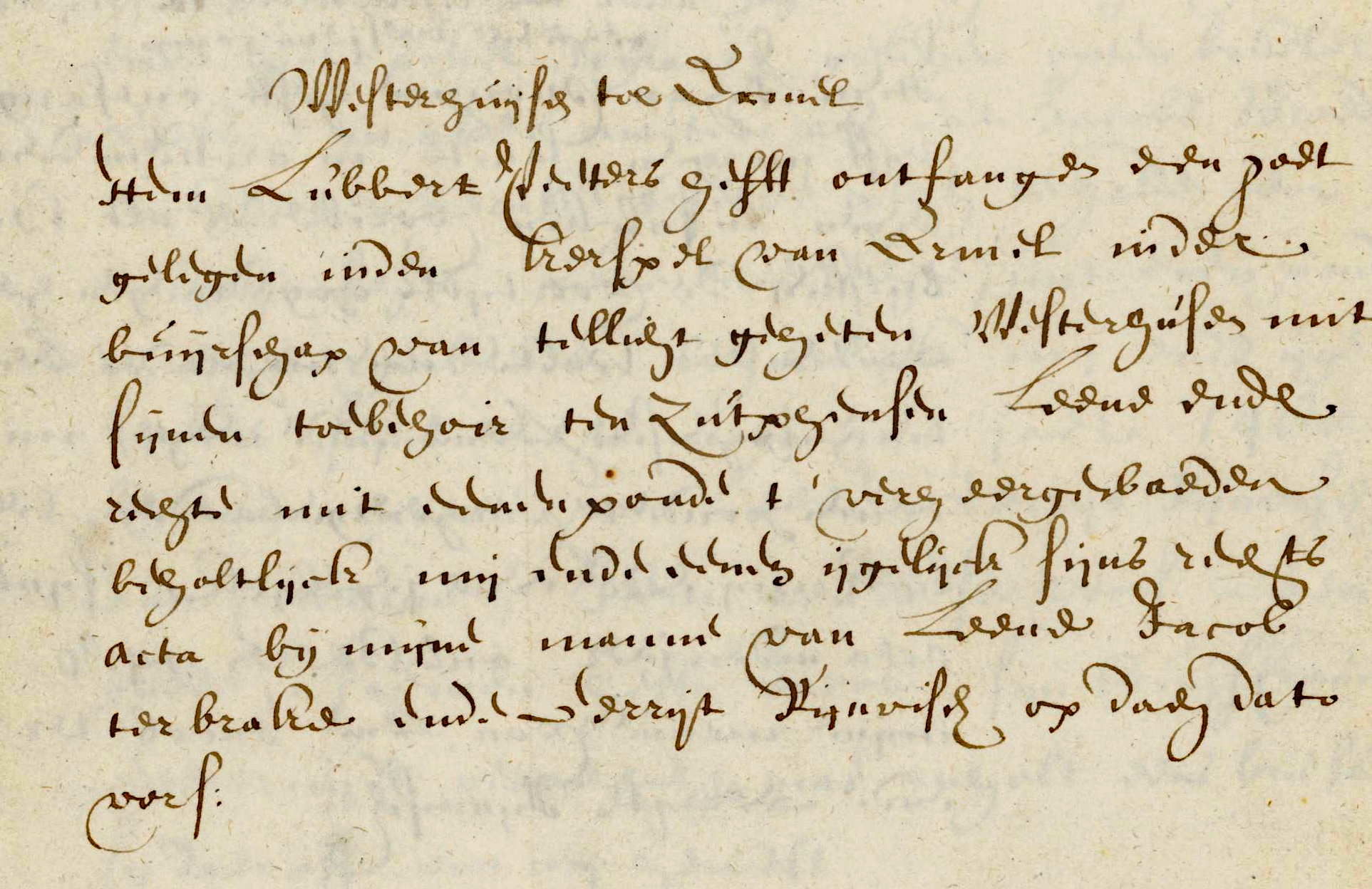Aantekening van belening van Westenhuijsen in 1480